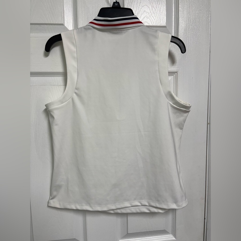 Tommy Bahama Active Sleeveless Golf Top White 1/4 Zip Collared Sporty Size M - Picture 7 of 8